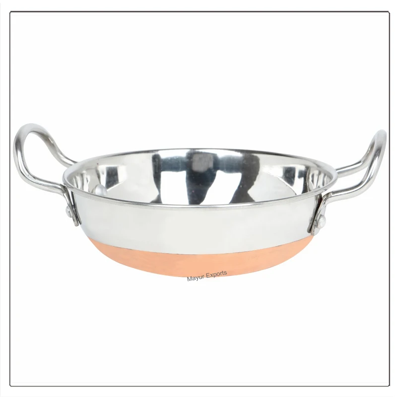 Stainless Steel Serving Dish with Copper base and handles