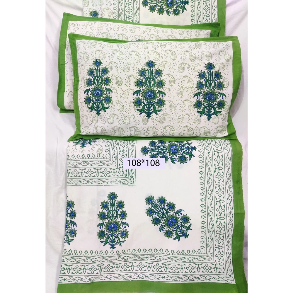 Manufactory Direct Indian Cotton Block Printing Bedroom Sets King Bedding Set With Cheap Price Block Print Cotton Bed Cover