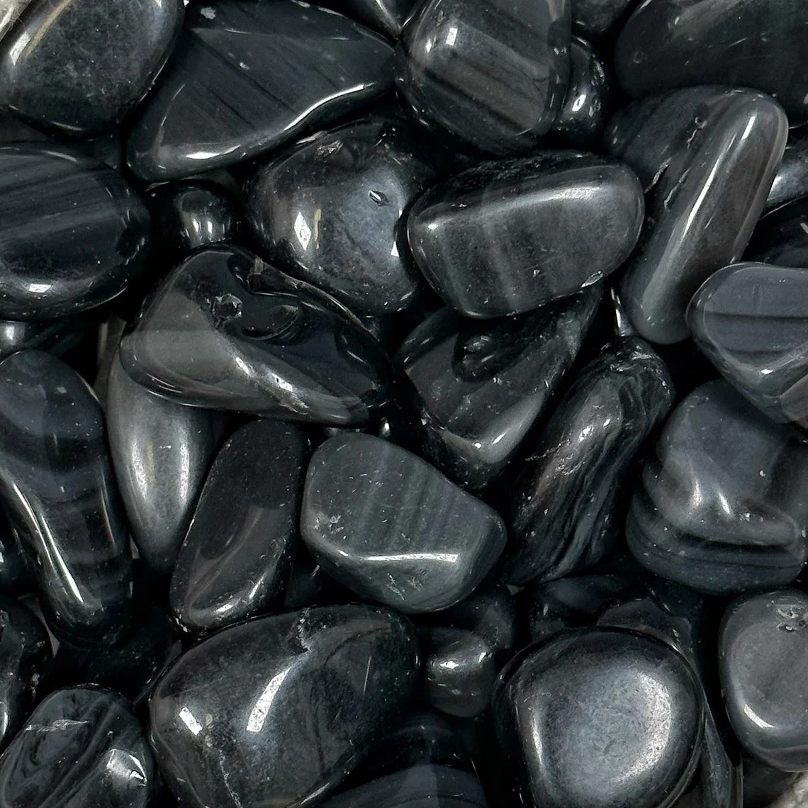Black Onyx Tumble, Smooth Onyx Tumble Stones, Banded Onyx Tumbled