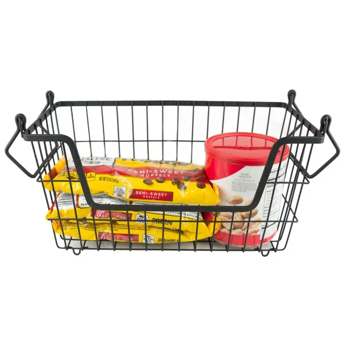 Excellent Design Storage Rack Desktop Fruit Object Basket Metal Wire Storage Baskets with Handle Houseware storage Container