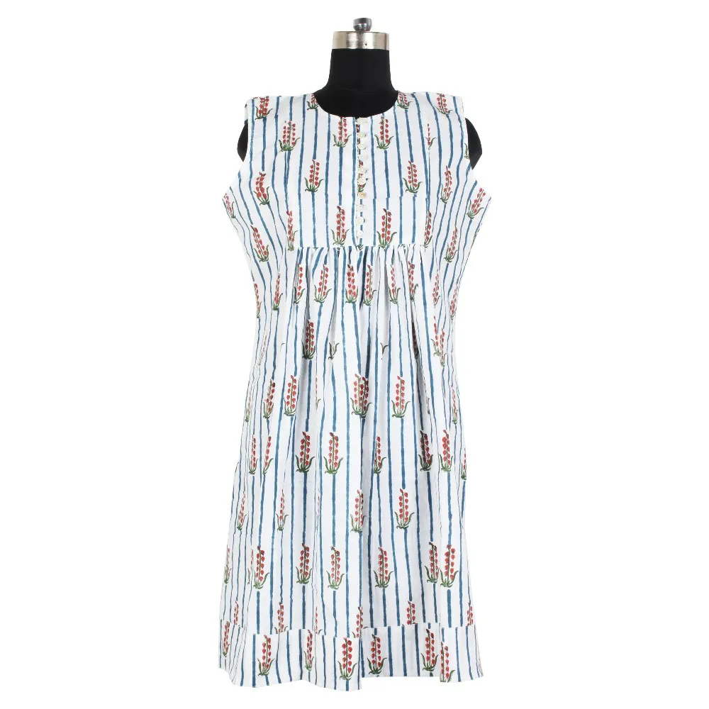 Jaipur Long Kurti Color Pure Cotton Block Printed Long Kurti Designer Dress Cotton Summer Beach Hand Block Print Indian Tunic