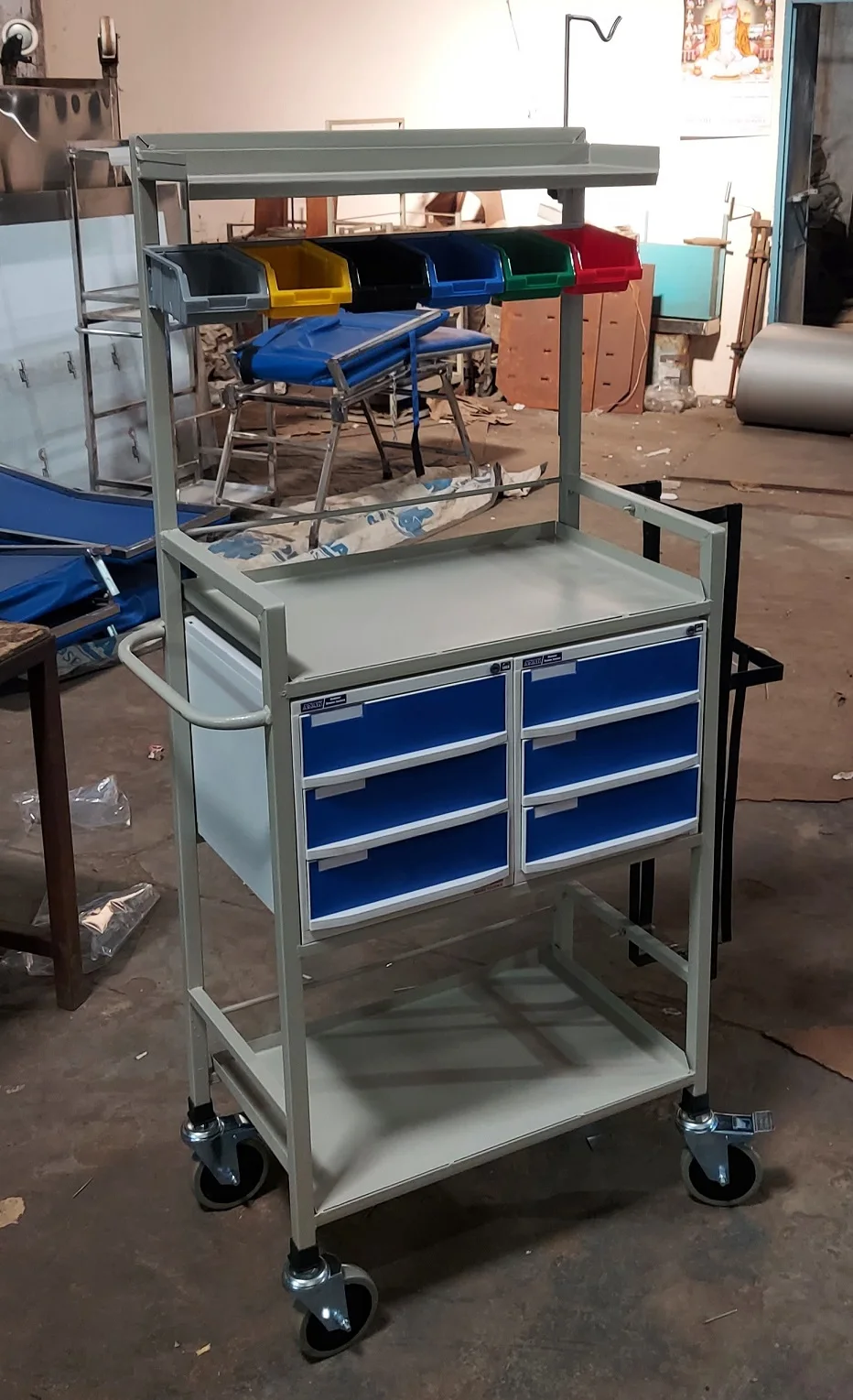 Standard Steel Hospital emergency trolley crash cart trolley Stainless Steel Crash Cart medical hospital medicine trolley