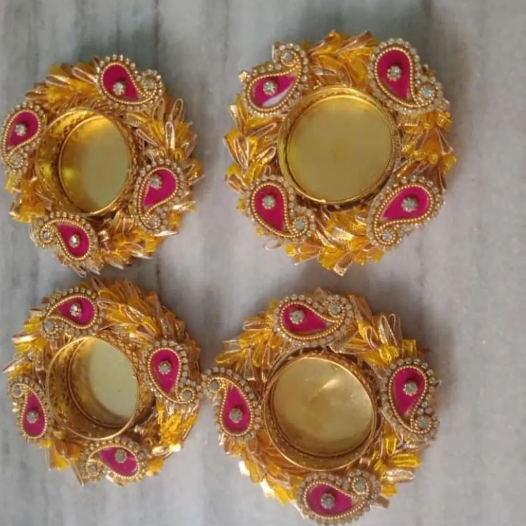 Multi Color Wedding Event Purpose Diwali Diya Gift Festive Diwali Decor Multicolor Tealight Holders for Joyful Celebrations