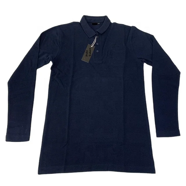 Custom Logo Long Sleeve Uniform Blue T-shirt For School Student Clothing Boys and Girls Polo Shirts