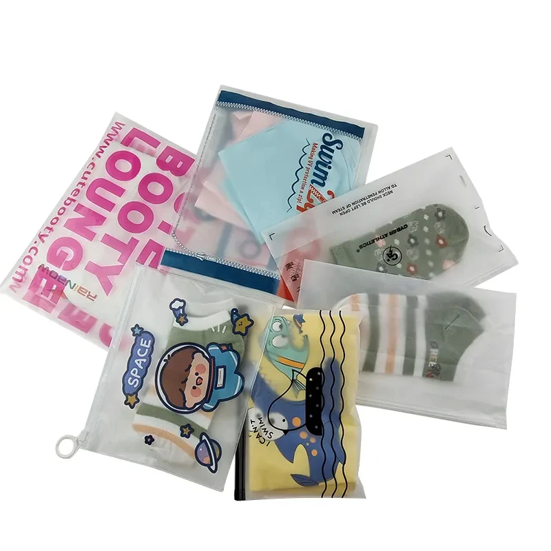 Biodegradable Frosted Matte Ziplock Bag Resealable Waterproof EVA CPE PVC Towel Dress T-shirt Clothes Packaging Bags