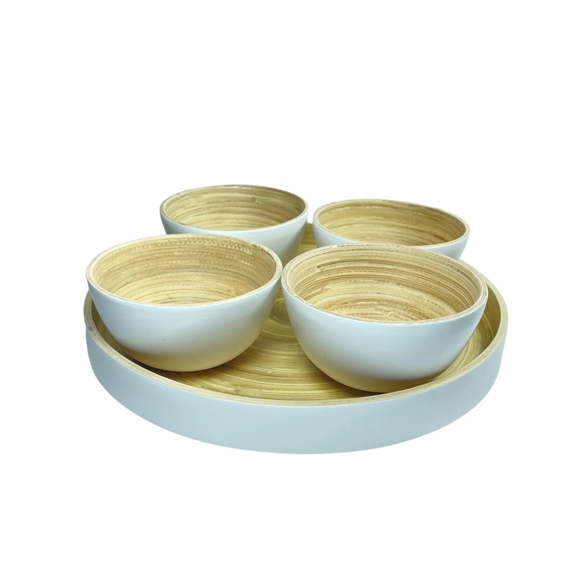 Hot Selling ROUND SPUN BAMBOO salad bowls bamboo fiber from Vietnam serving ecofriendly natural fruit vegetable crystal bowl