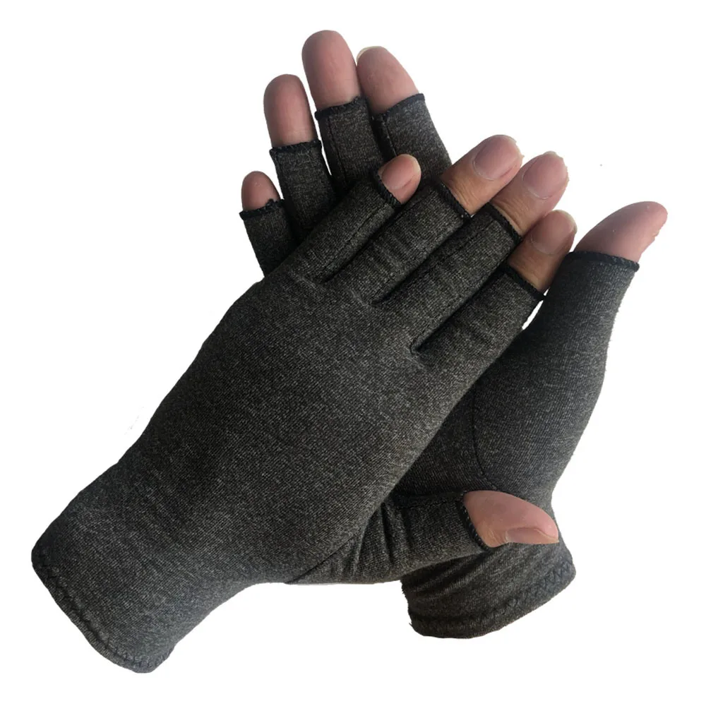 Wholesale Custom Half Finger Heated Sports Gym Tension Symptom Relieve Therapy Compression Women Men Work Pain Hand Gloves
