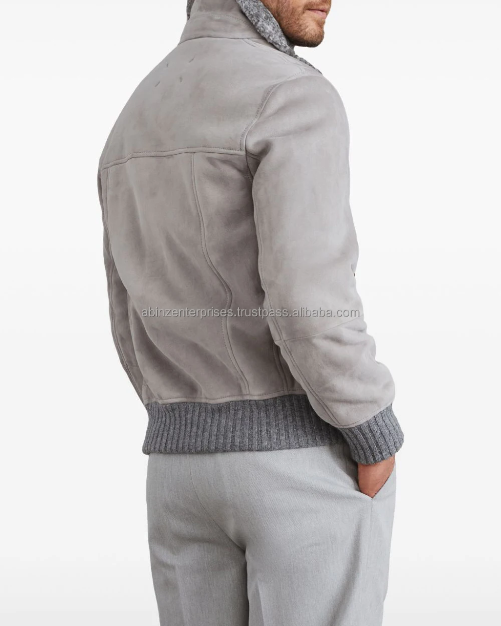 Men Winter Suede Coat Best Quality Suede Jacket For Men With Inside Matching Fur Cheap Price