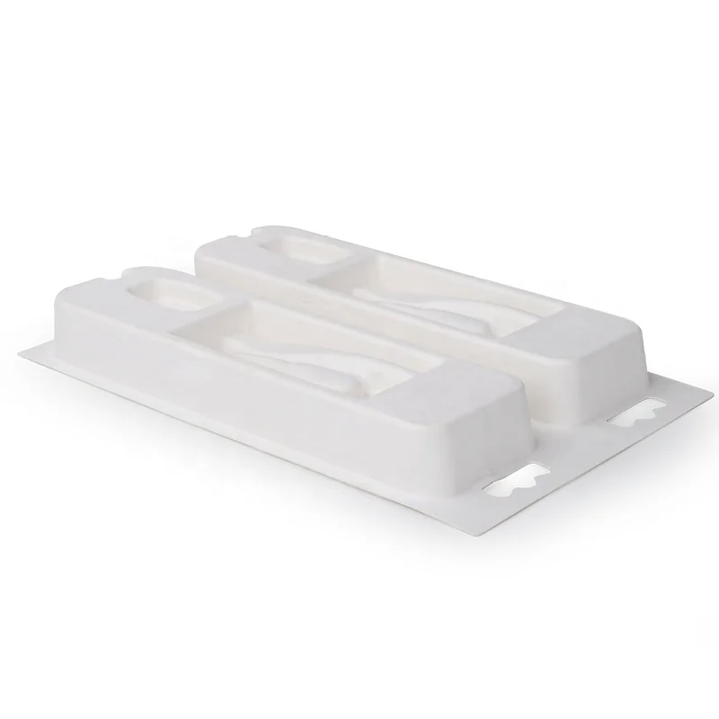 Biodegradable bagasse Pulp Molded Electrical packaging Paper Packaging pulp moulded Tray sustainable packaging brands