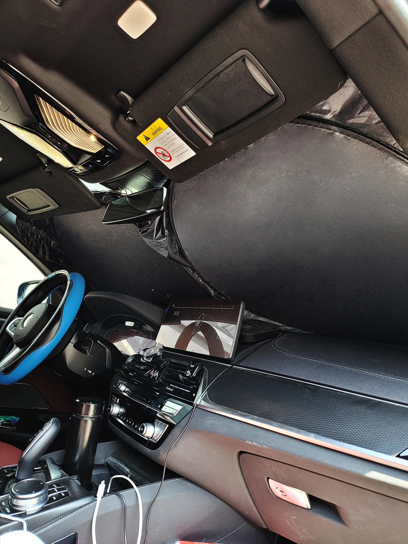 Logo Custom Car Sunshade Silver Coated Polyester Car Sunshade Windshield