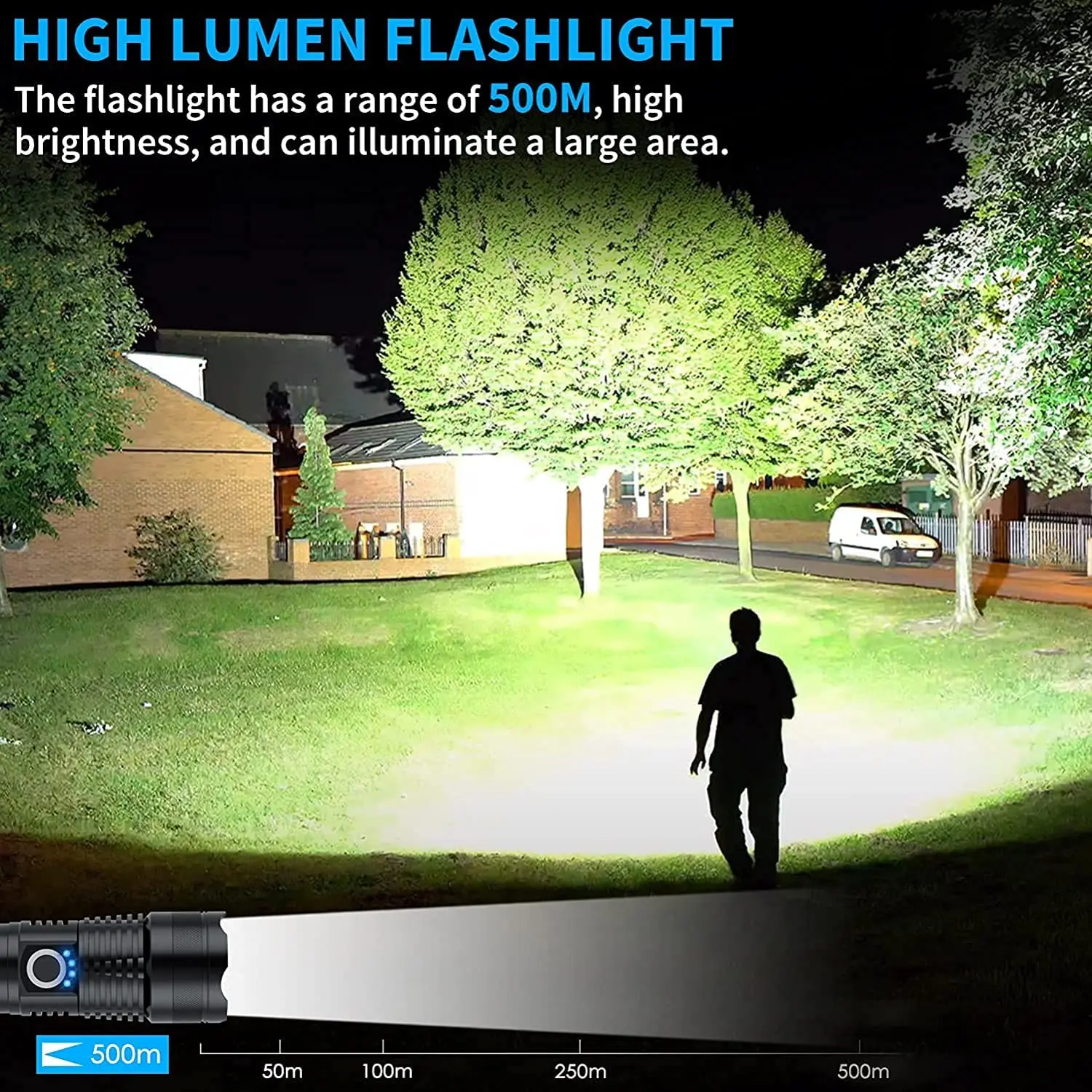 Powerful Super Bright EDC White Flashlight Waterproof Zoom torches Torch Light Rechargeable XHP70 Tactical LED Flashlight