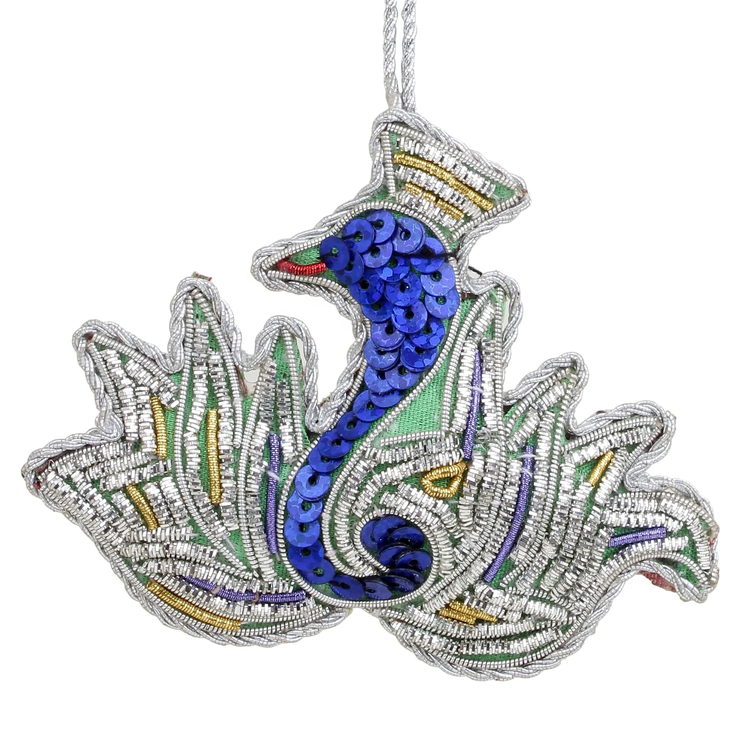 Handmade Handcrafted Embroidered Beaded Velvet satin Christmas Decorations Ornament Santa  Socks   Panther  Elephant  Customized