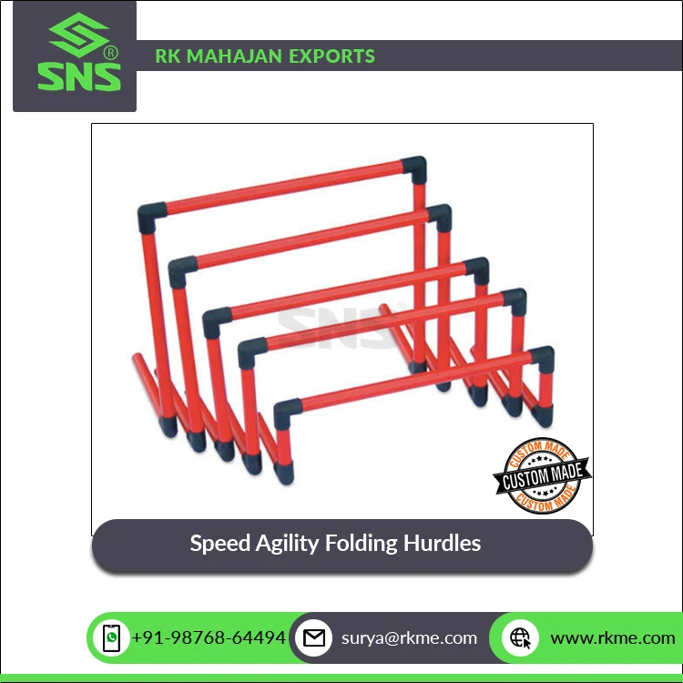 Best Quality Light Weight Fully Foldable PVC Material Made 50 cm Width Speed Agility Folding Hurdles From Indian Supplier