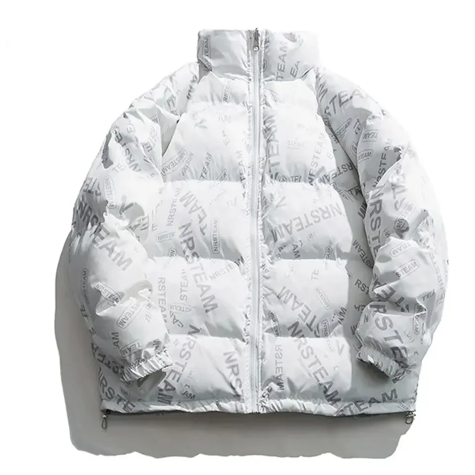 Женская стеганая куртка-пуховик унисекс с воротником-стойкой и высокой горловиной