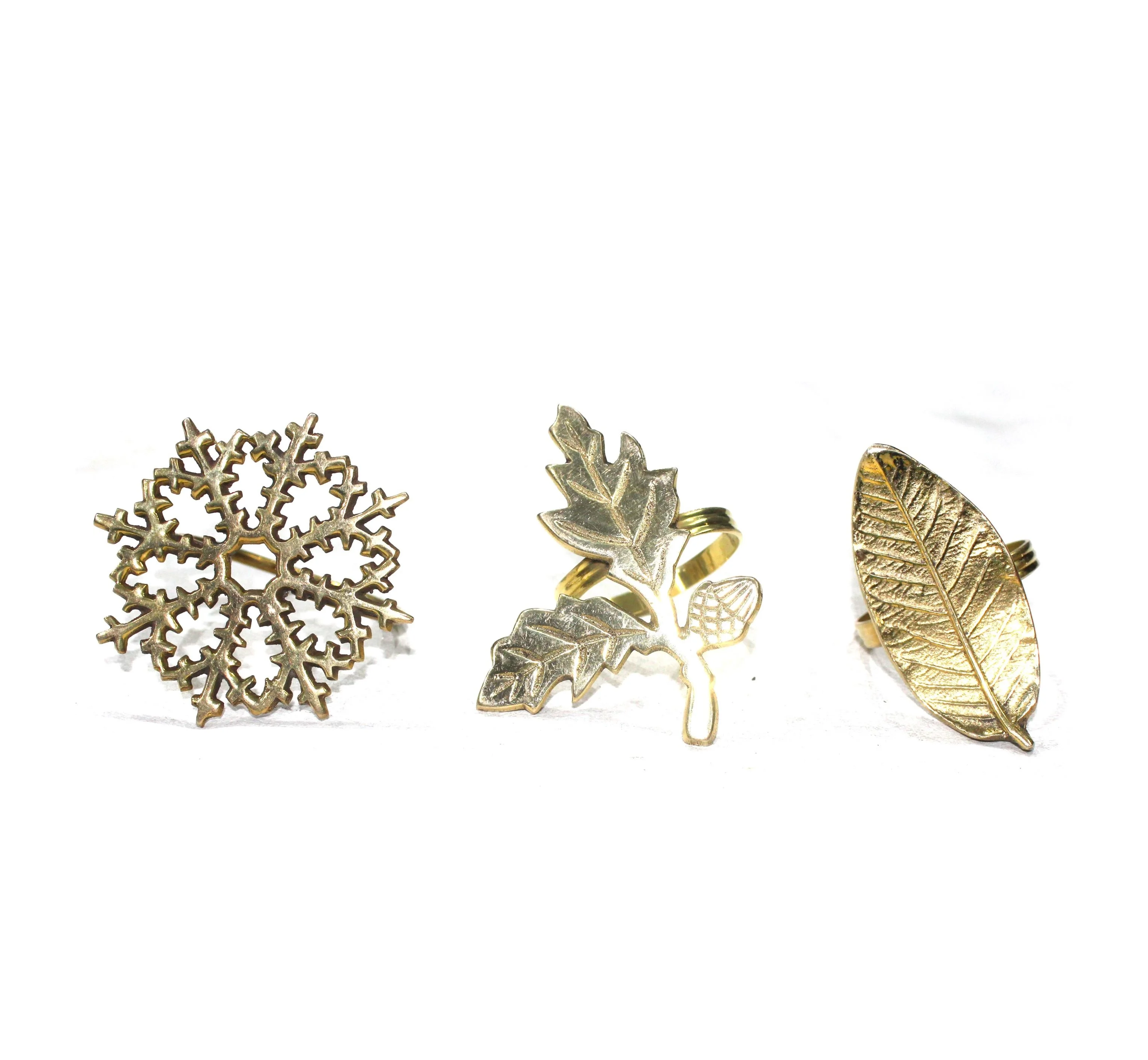 Unique Design Brass Gold Plated Napkin Ring Customized Logo and Napkin Holder for Weddings and Tables Metal Product