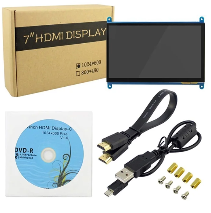 7 Inch Tft 1024x600 Capacitive Touchscreen Lcd Display For Raspberry Pi 4