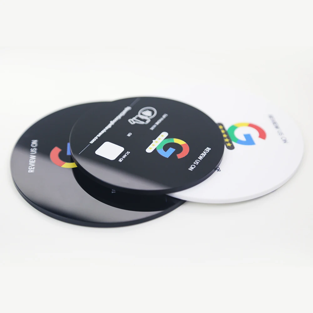 YTS custom printing Programmable QR Code Social Media acrylic nfc google  review card