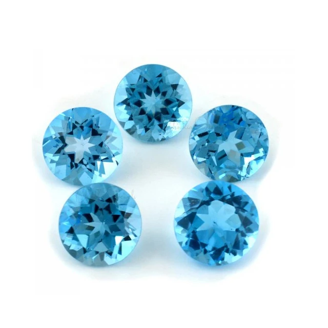 Натуральный смешанный камень лупа чистый 12 мм вырезанный натуральный свободный синий топаз драгоценный оптовая продажа