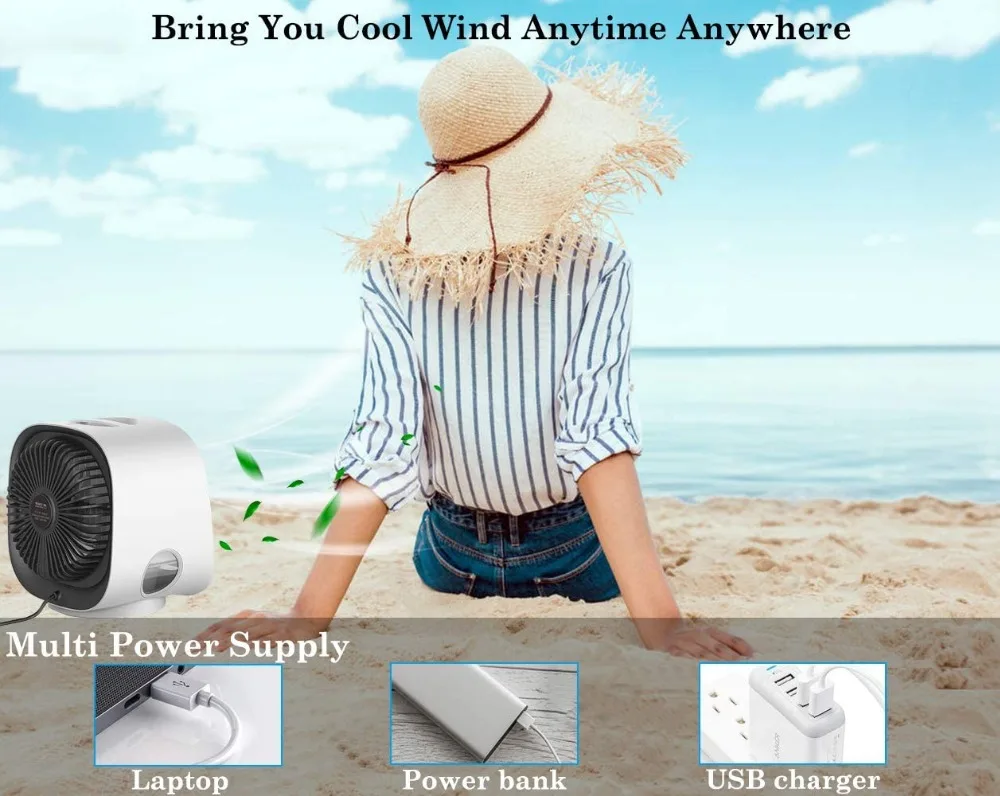 Wholesale Desktop Mini Negative Ion Air Conditioning Personal USB Water Evaporative Air Cooler for Sale DC Portable Room ABS