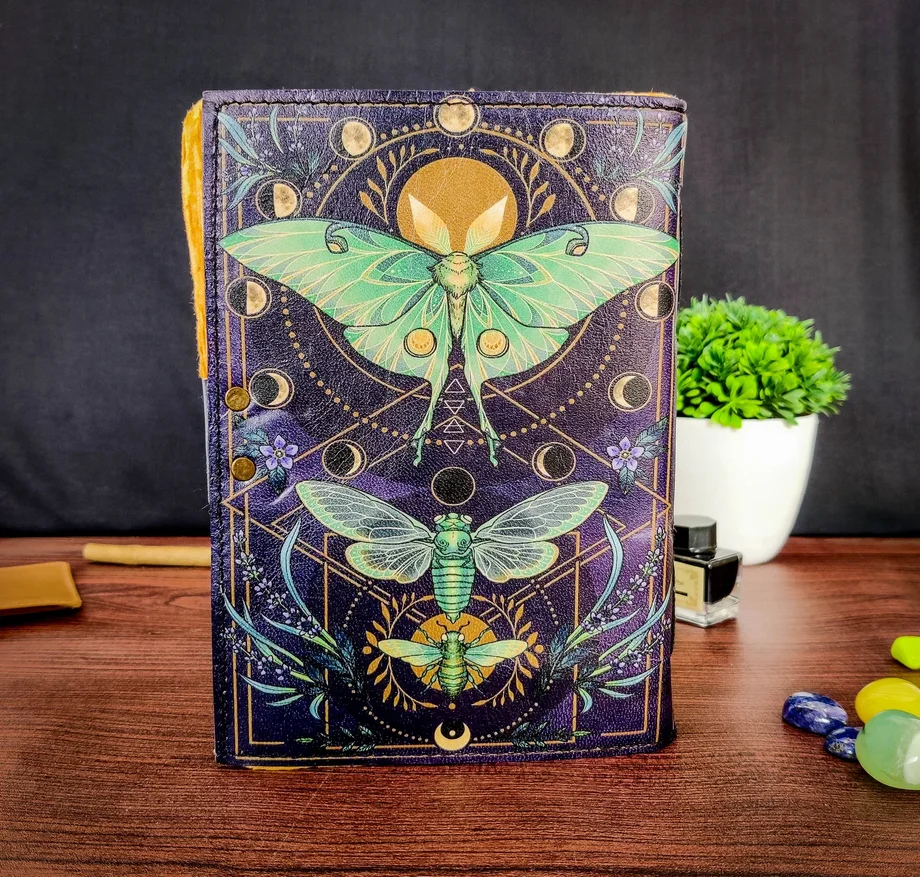 Factory whole cheap custom journal book printing hardcover journal custom printed pages Blank Spell Book of Shadows Leather