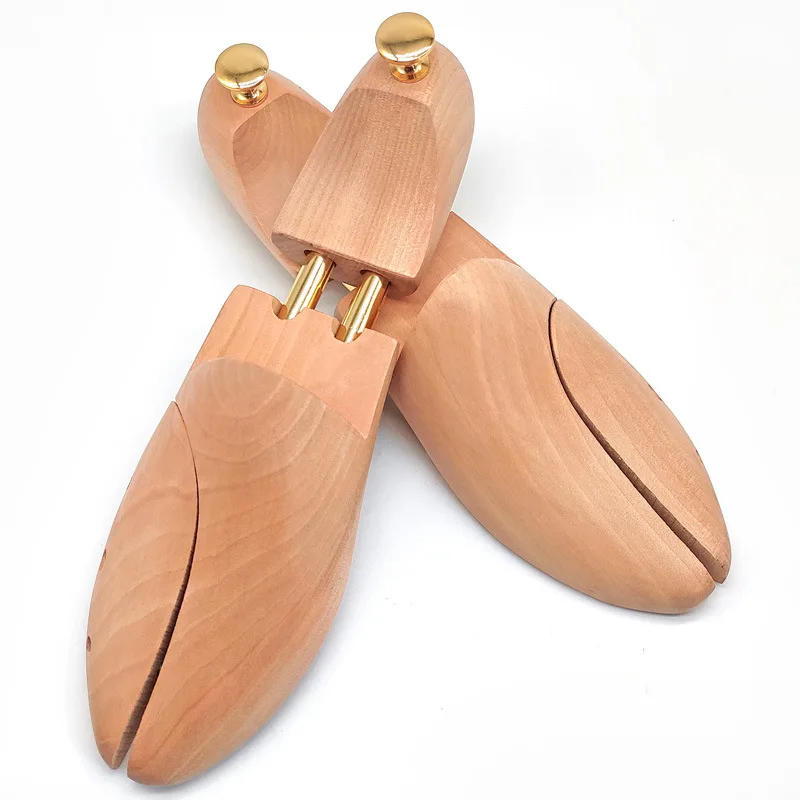 classic European style imported cedar wood full last adjustable shoe shaper for men women double handle shoe tree