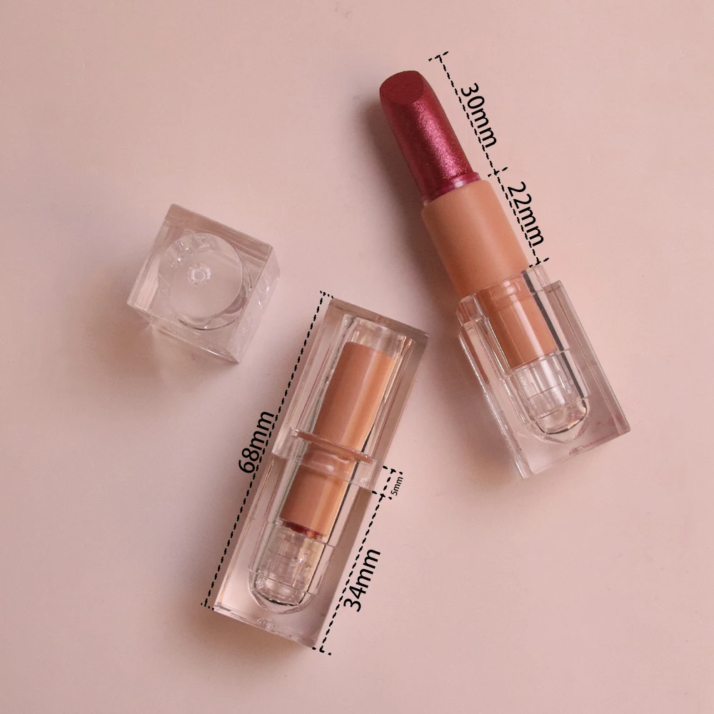 Waterproof Smooth Lipstick Multi-Color Cream Makeup Cosmetics with Mineral Ingredients Shiny Glitter Lipstick