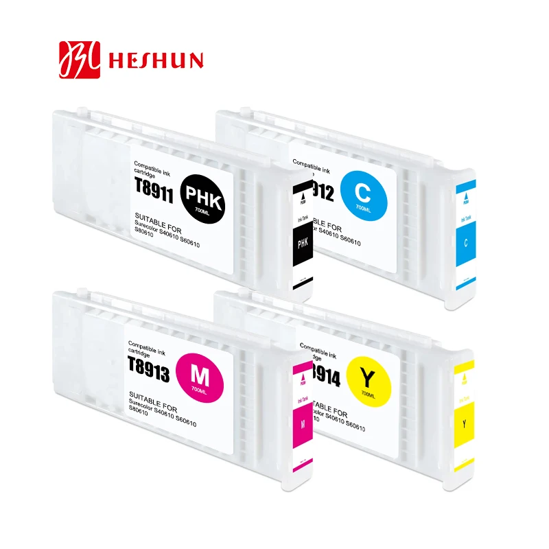 HESHUN 700ml T8911-T8914 compatible ECO SOLVENT ink cartridge SC S40610 S60610 S80610 for EPSON Surecolor printers