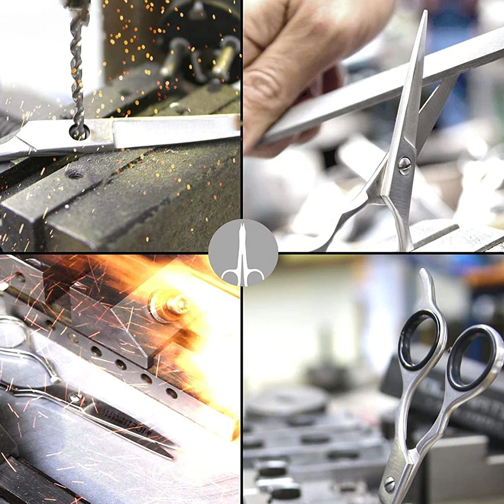Professional Hairdressing Salon Scissors Removable Finger Rest Rubber Ring Surgical Grade Rainbow Color Coated Steel Handle