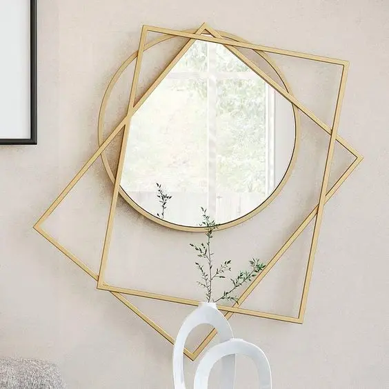 Rectangular & Round Frame Mirror Interior Decorative Vanity for Living Room Hot Selling Luxury Sales