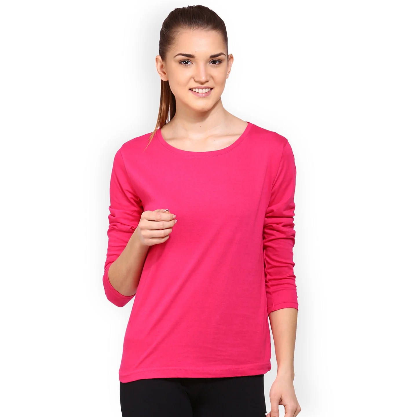 Direct Manufacturer Price High Quality Breathable Blank Cotton Cute long Sleeve Women T shirt Made In Vietnam