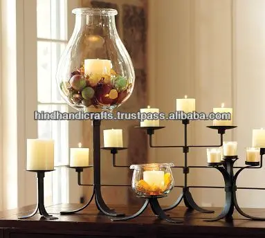 7 Lite Handmade Iron Metal Pillar Candlestick Candelabra Stand for Home Christmas Decoration
