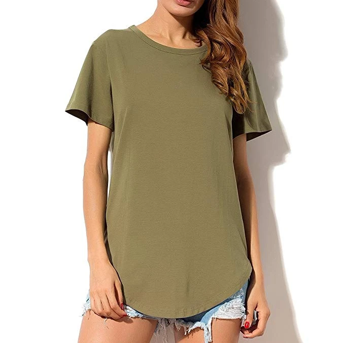 Maxgarment High Quality Stylish Plain T-shirts Wholesale He Curved m Women Bamboo T Shirt