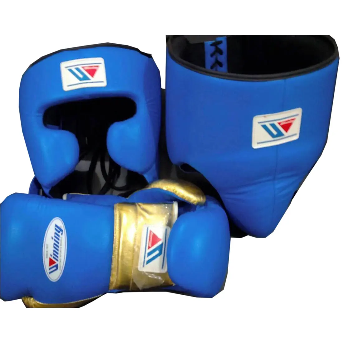 Custom Winning Leather Boxing Gloves with Personalized logo Professional Training Sparing Boxing Gloves focus pad head guard set