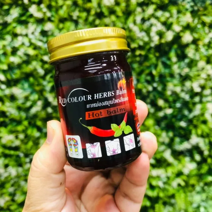 Red Colour Herbs Balm Massage for Pain and Swell Relief Hot Used Preventing Mosquitoes Pains Simply to Relax