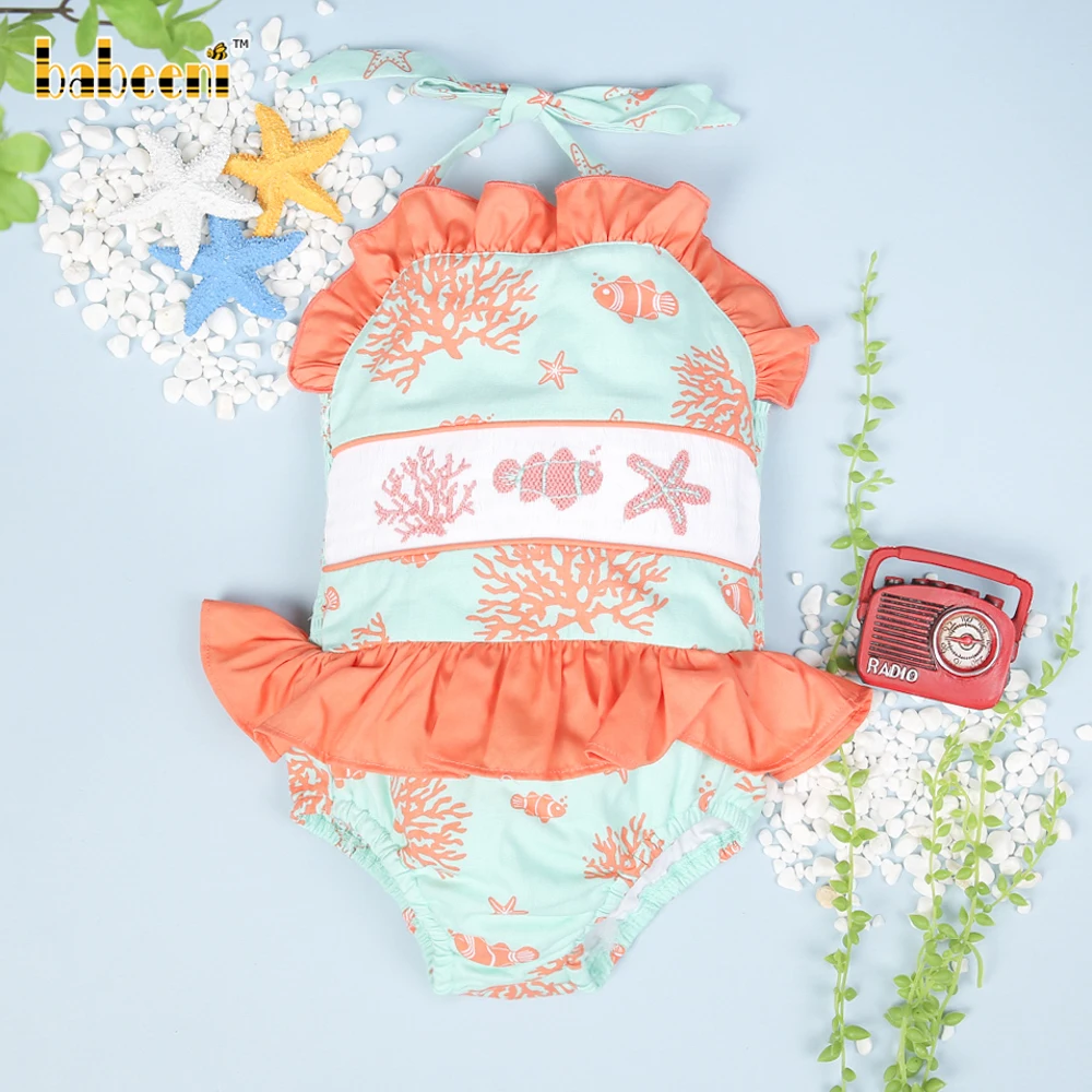 Ocean creature girl swimwear OEM ODM wholesale smock swimwear baby girls - BB2806