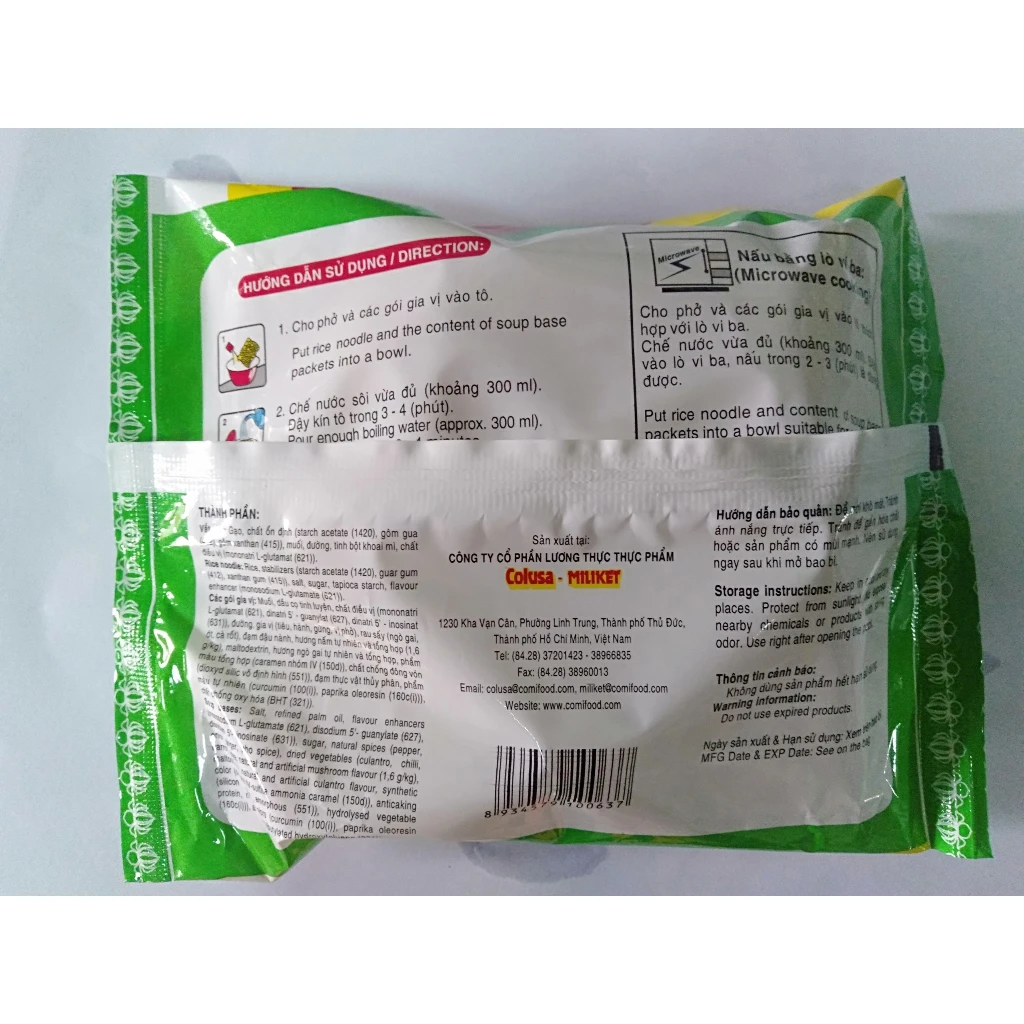 Best Price Vegetarian Pho Viet Nam Milike-t Vegetable and Mushroom Flavor Instant Rice Noodles OEM Instant Noodles Vermicelli