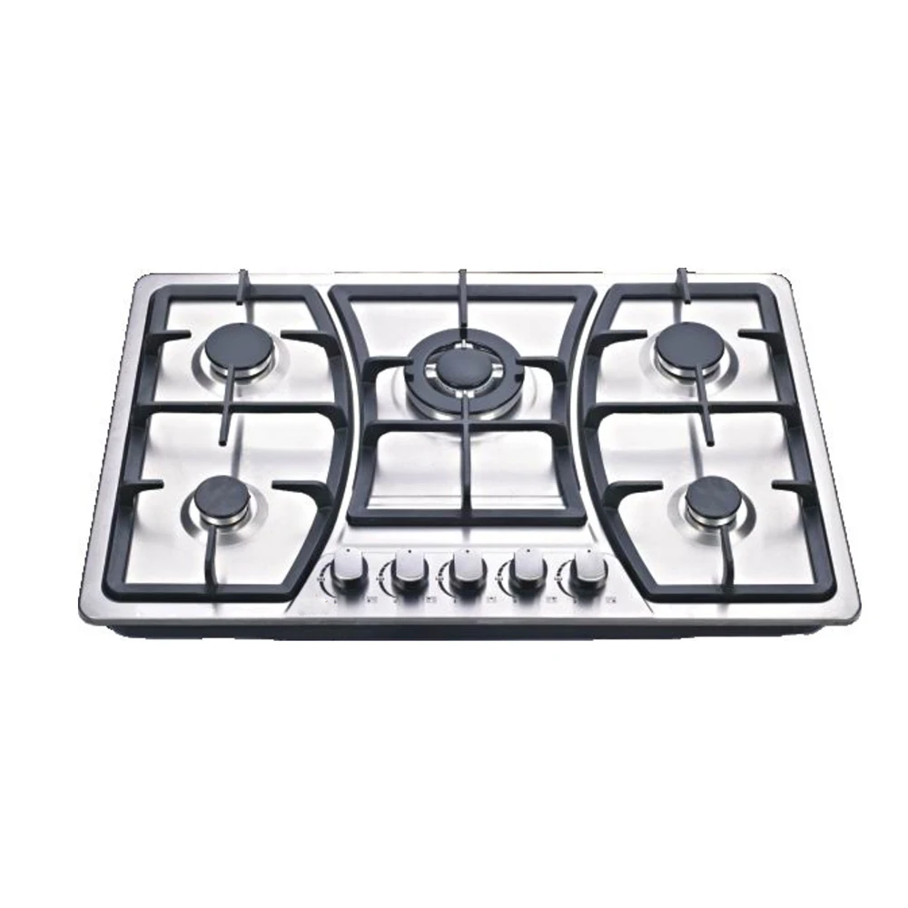 Professional Manufacturer Tempered Glass Stainless Steel 5 Burner Hob Gas Stove