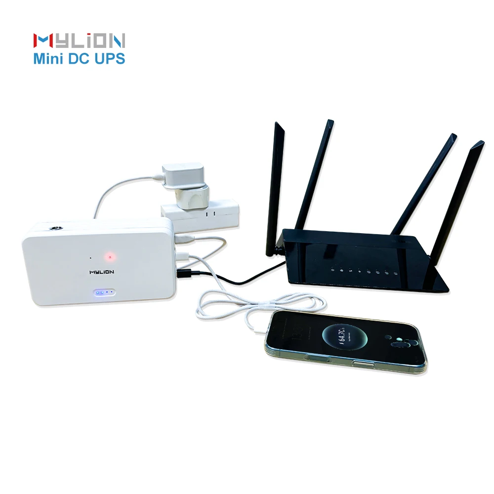 Mylion Home Telecom Router ONT UPS Lithium Battery 2 Outputs Single Phase PD65W Type-C 20V 3.25A Uninterrupted Power Supply