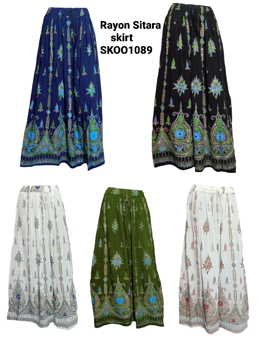 Wholesale New Rayon Star B/d Women Clothing Elegant High Waist Pleated Lace Trim Maxi Skirt Casual