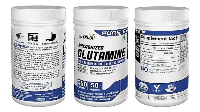 Micronized Glutamine Powder 5g Per Serving- 100 Grams (Unflavored)