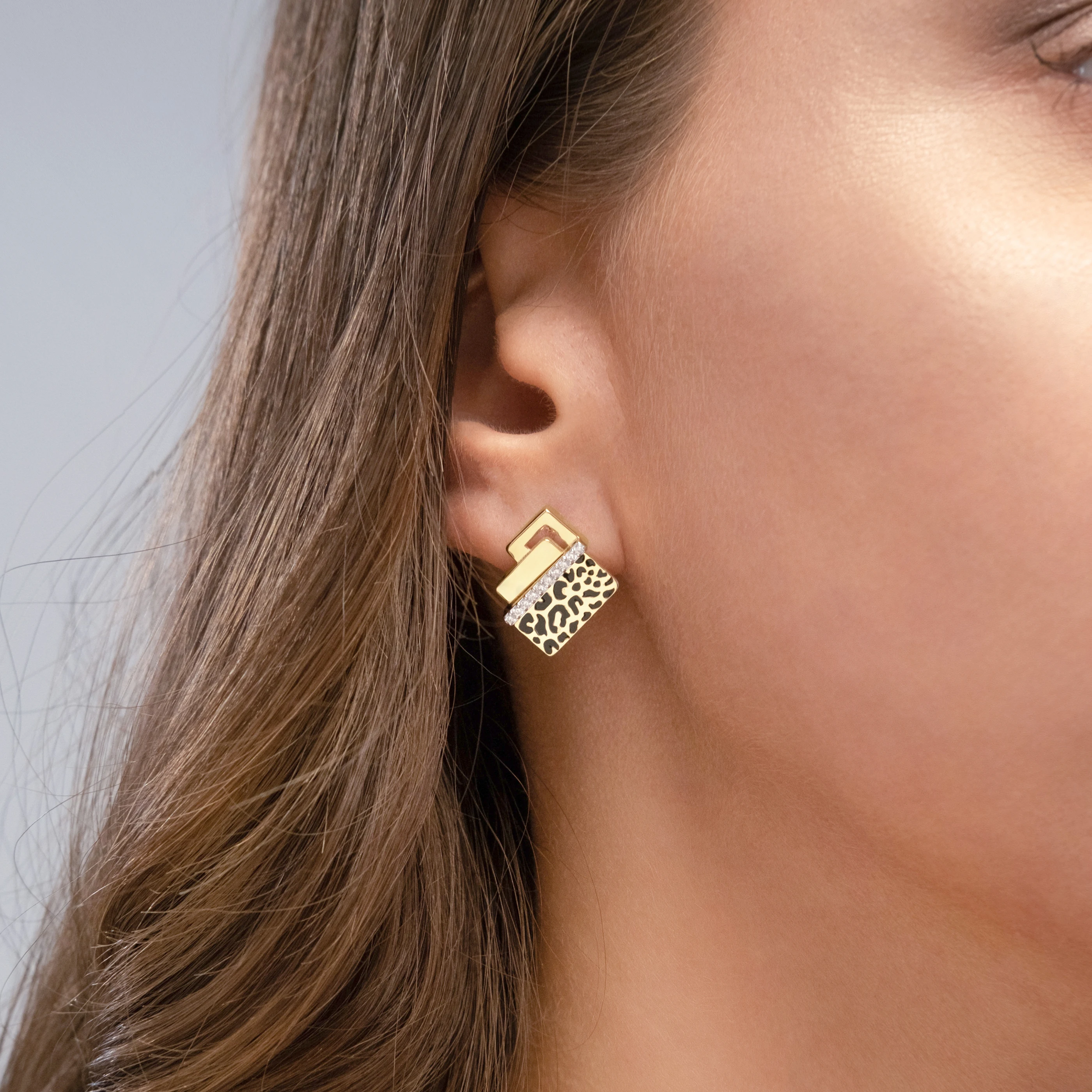 Fashion Trendy Earrings 14K Solid Rose Yellow White Gold Cubic Zirconia Emanel OEM ODM Custom Personalized 2022