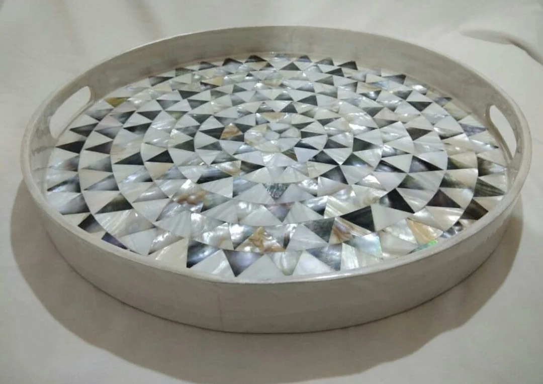 Wholesale Mother Of Pearl Inlay Serving Tray Best Quality Hand Made MOP Trays Factory Price