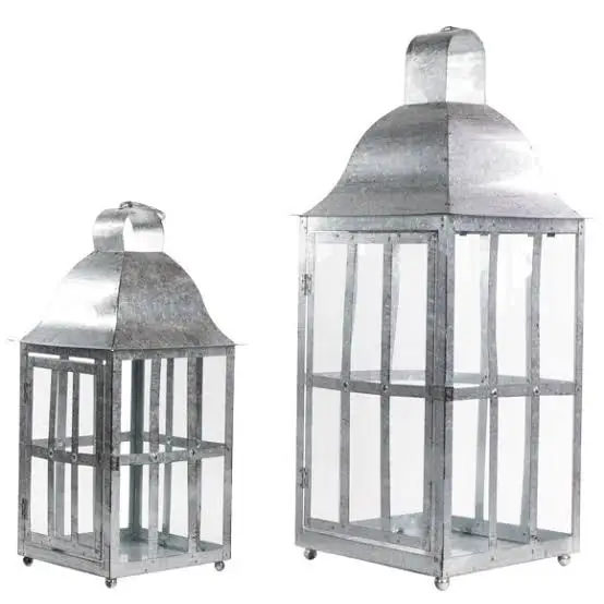 Industrial Creative Vintage Candle Galvanized Lantern Home Decoration Candle Lantern Miniature Home Decor Art Gift Gua