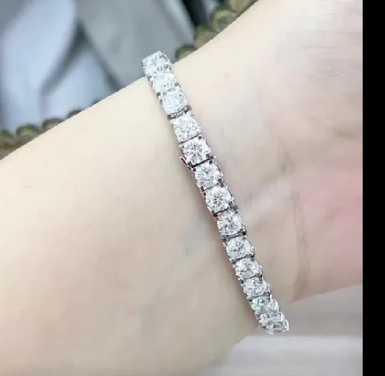 Top Design Custom Jewelry CVD DEF VS up  Lab Grown Diamonds 18K Real Gold 30 Pointer 6.5in Tennis Bracelet