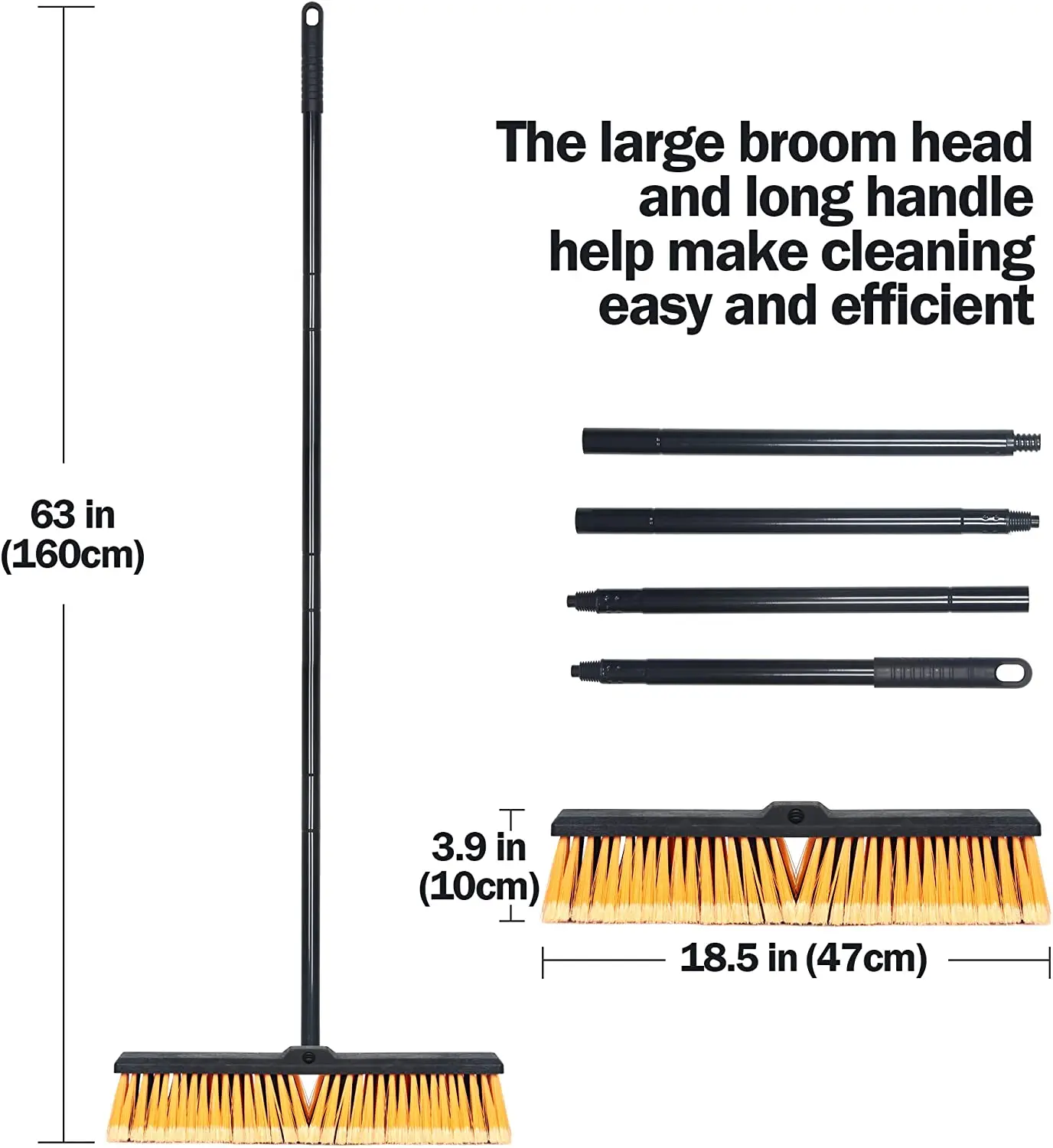 Handle Flow Broom Garden Detachable  Brush Garden Brush for Floor Cleaner