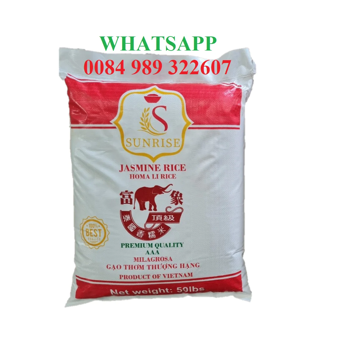 Jasmine Rice Homali Thai Fragrant Rice (Thai Hom Mali) Long-grain-white-Rice PRIVATE LOGO - Riz - Arroz - Linda WS 0084989322607