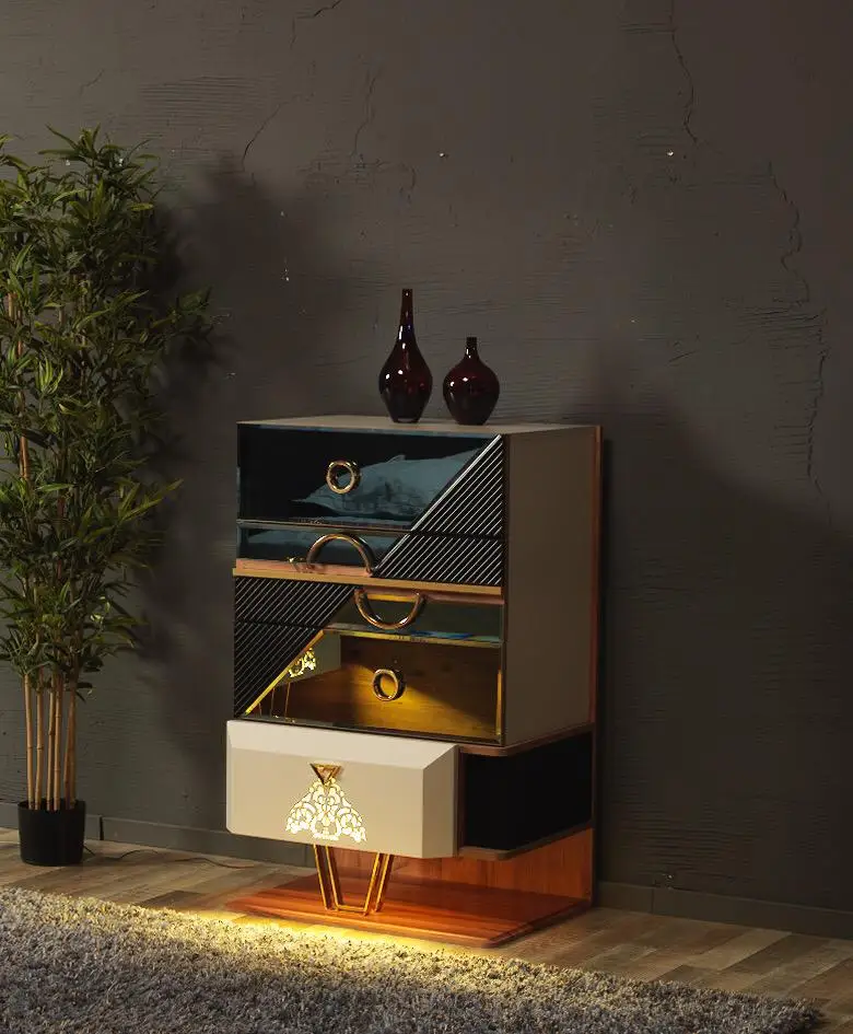 Diwan master bedroom set 2024 design hot sales smart furniture  MDF raw materials King queen size bed