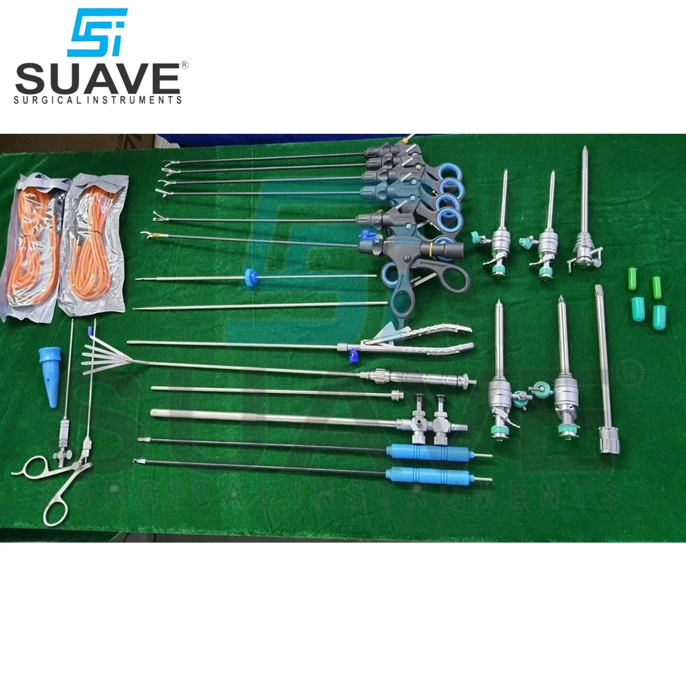 24 Pcs Laparoscopic Surgery Set 5mm x 330mm Graspers Best Quality Reusable Instrument By SUAVE SURGICAL INSTRUMENTS
