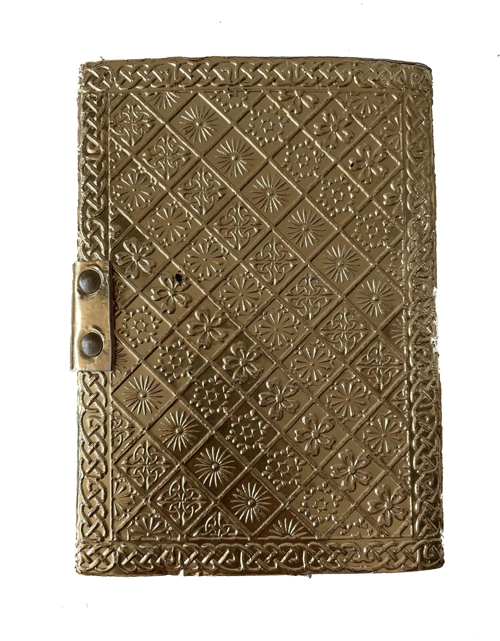 Leather Bound Journal Book of Shadows Vintage Leather Journal Deckle Edge Paper Antique Spell Book Wiccan Seven Stone Chakra