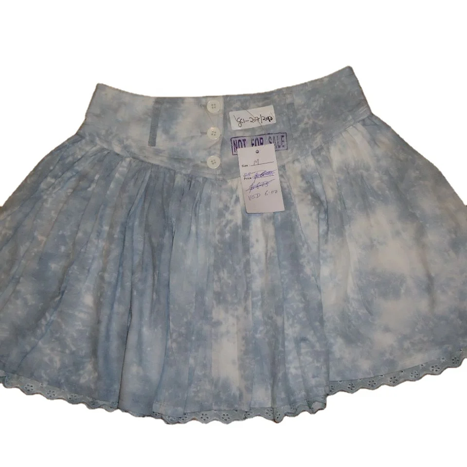 Summer style hot sale 100% Cotton Tie Dye Beach Multi-Wear Skirt featuring delicate lace details for versatile casual elegance